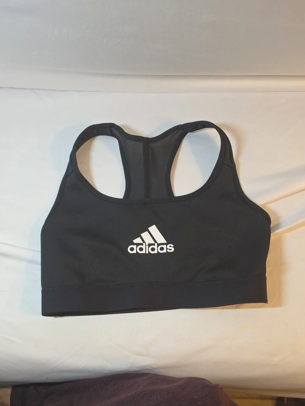 adidas Black Racerback Swim Sports Top with White Logo